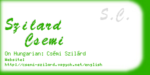 szilard csemi business card