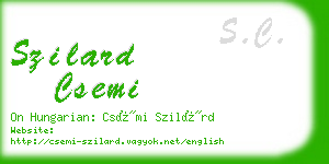 szilard csemi business card